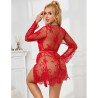 Subblime - 953775 Chemisier De Nuit Dentelle + String Rouge S/M
